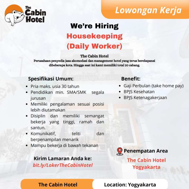 Lowongan Kerja Housekeeping (Daily Worker) - Front Desk Receptionist di ...
