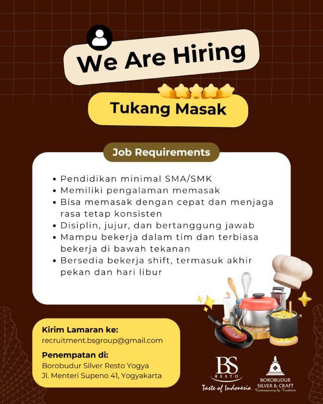 Lowongan Kerja Juru Masak di Borobudur Silver Group - LokerJogja.ID