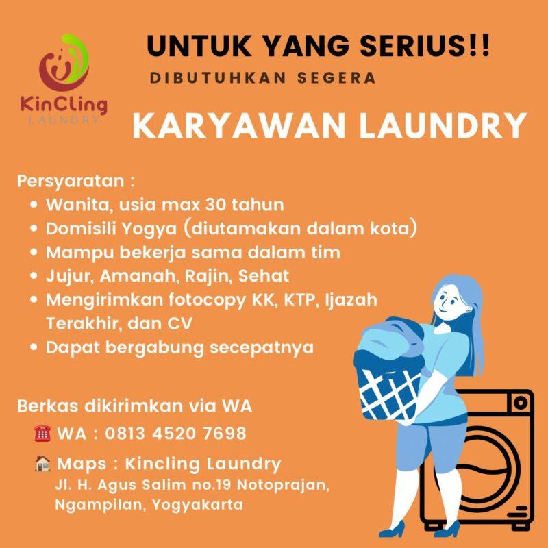 Lowongan Kerja Karyawan Laundry di Kincling Laundry - LokerJogja.ID