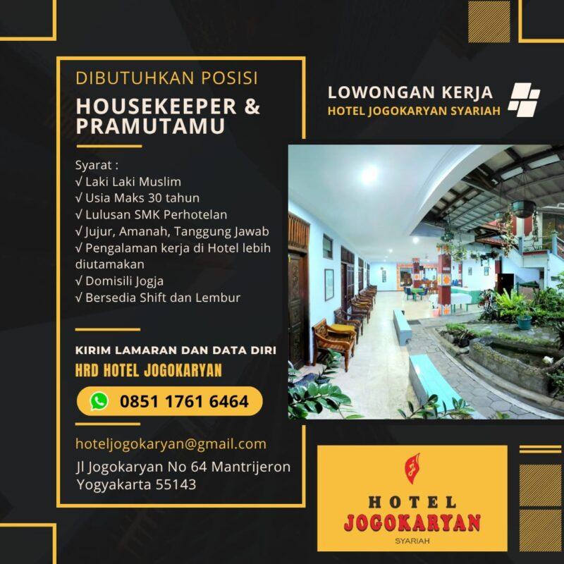 Lowongan Kerja Housekeeper & Pramutamu di Hotel Jogokaryan - LokerJogja.ID