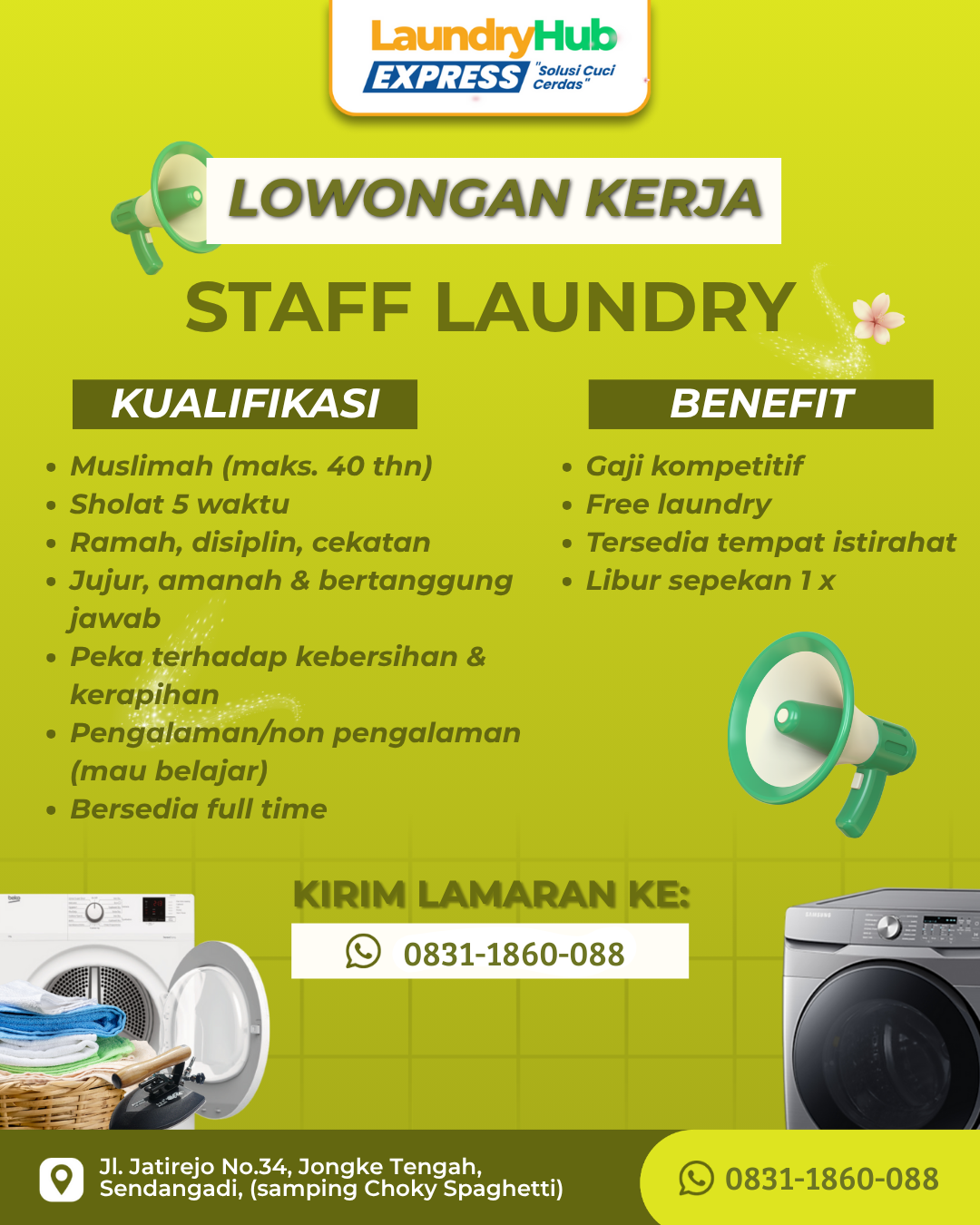 Lowongan Kerja Staff Laundry di LaundryHub Express Jogja - LokerJogja.ID