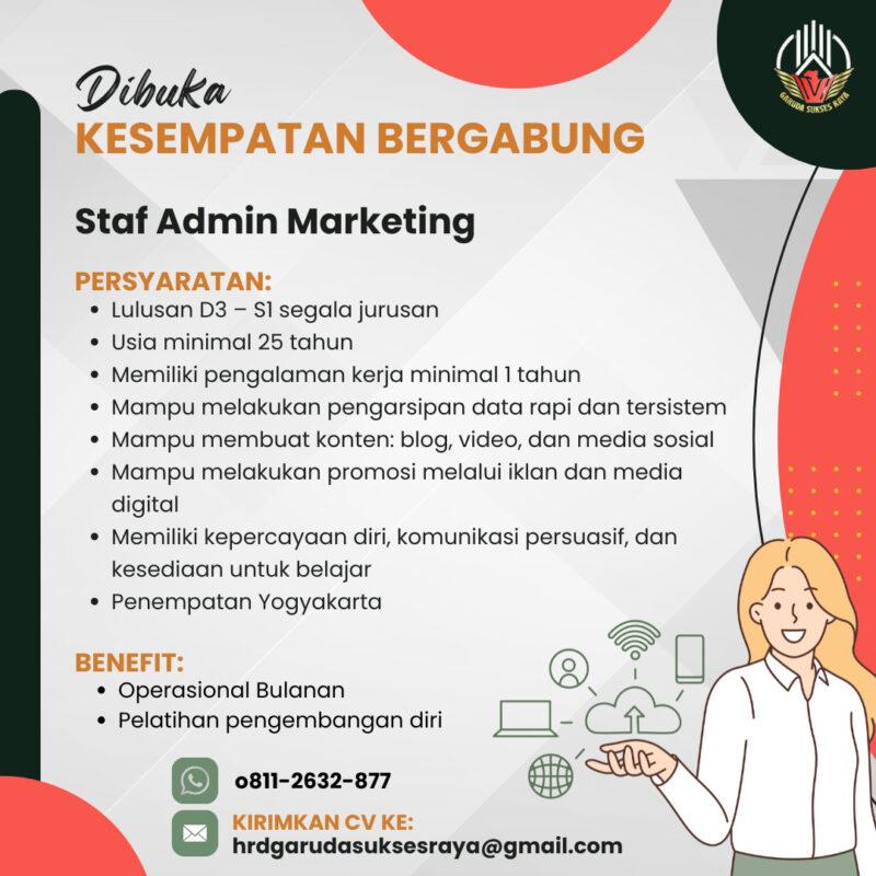 Lowongan Kerja Staff Admin Marketing di PT. Garuda Sukses Raya ...