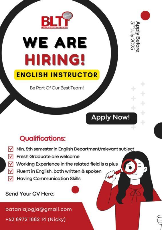 Lowongan Kerja English Instructor di Batania Language Training ...