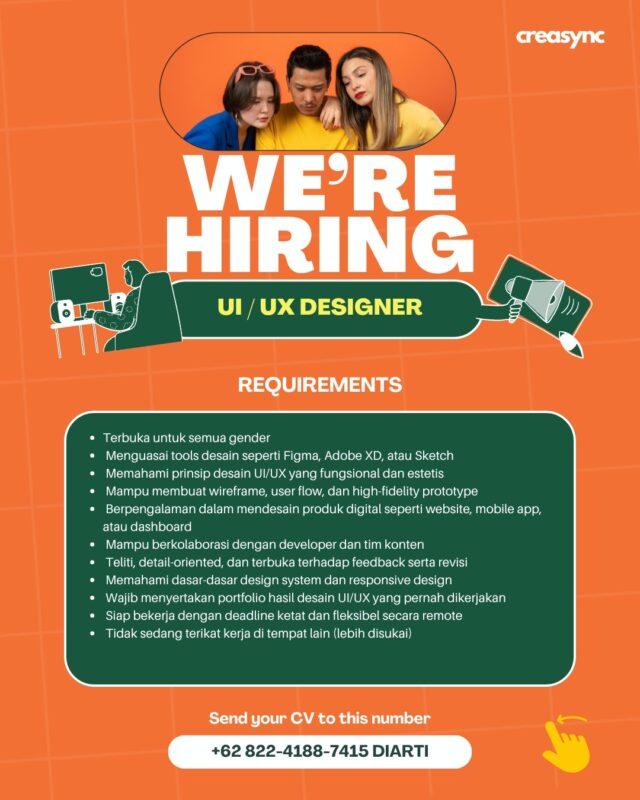 Lowongan Kerja UI/UX Designer - Website Developer di Creasync.id ...