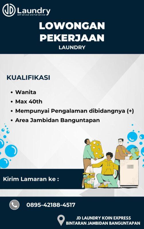 Lowongan Kerja Karyawati Laundry di JD Laundry Koin Express - LokerJogja.ID