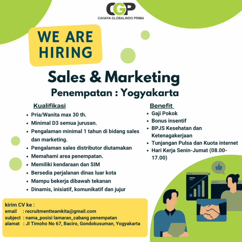 Lowongan Kerja Sales Marketing di PT. Cahaya Globalindo Prima ...