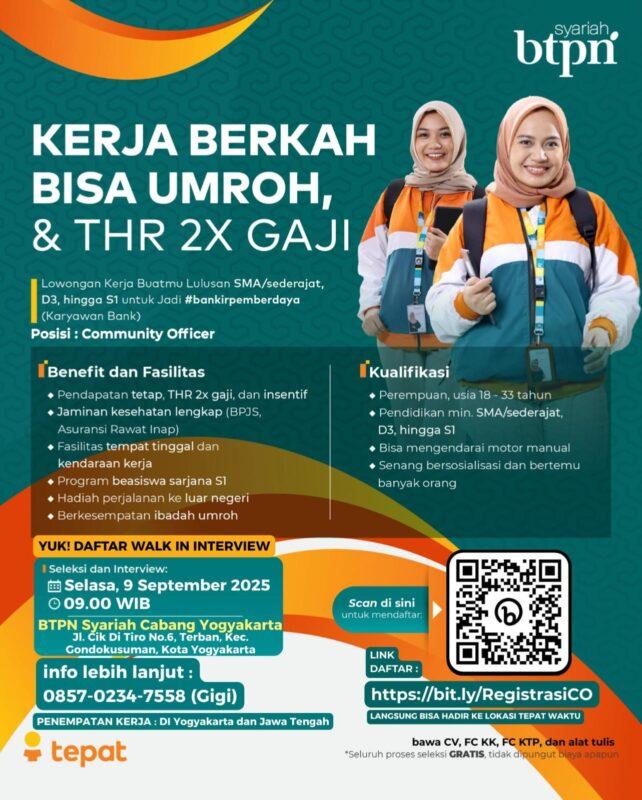 Lowongan Kerja Community Officer di BTPN Syariah LokerJogja.ID