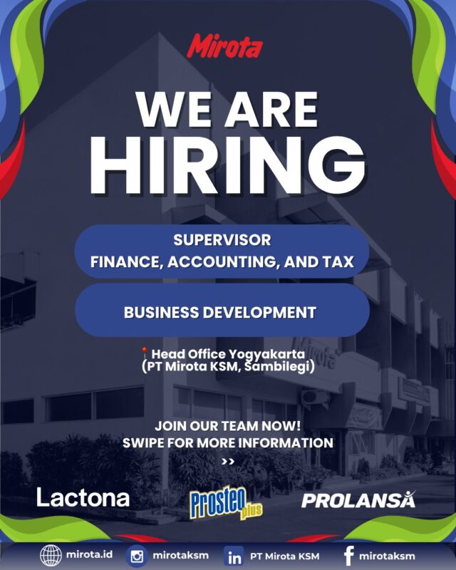 Lowongan Kerja Supervisor Finance, Accounting, and Tax Business