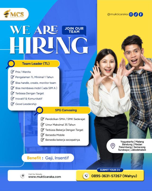 Lowongan Kerja Team Leader - SPG Canvassing di PT. Mukti Caraka ...