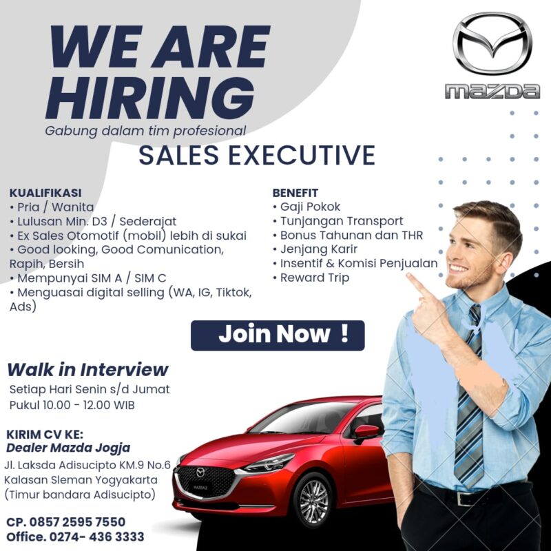 Lowongan Kerja Sales Executive di Mazda Jogja - LokerJogja.ID