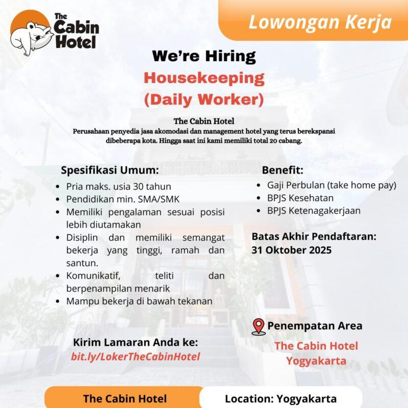 Lowongan kerja housekeeping daily worker yogyakarta housekeeping