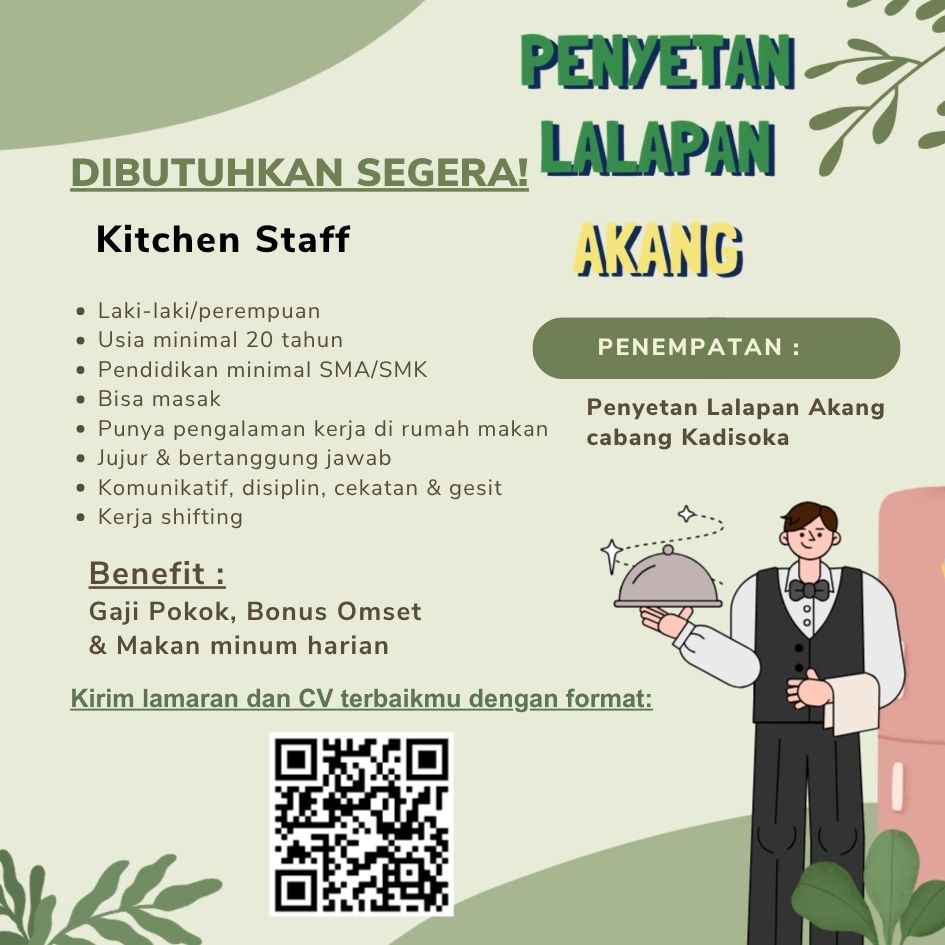 Lowongan Kerja Kitchen Staff di PT. Kreasi Bisnis Nusantara - LokerJogja.ID