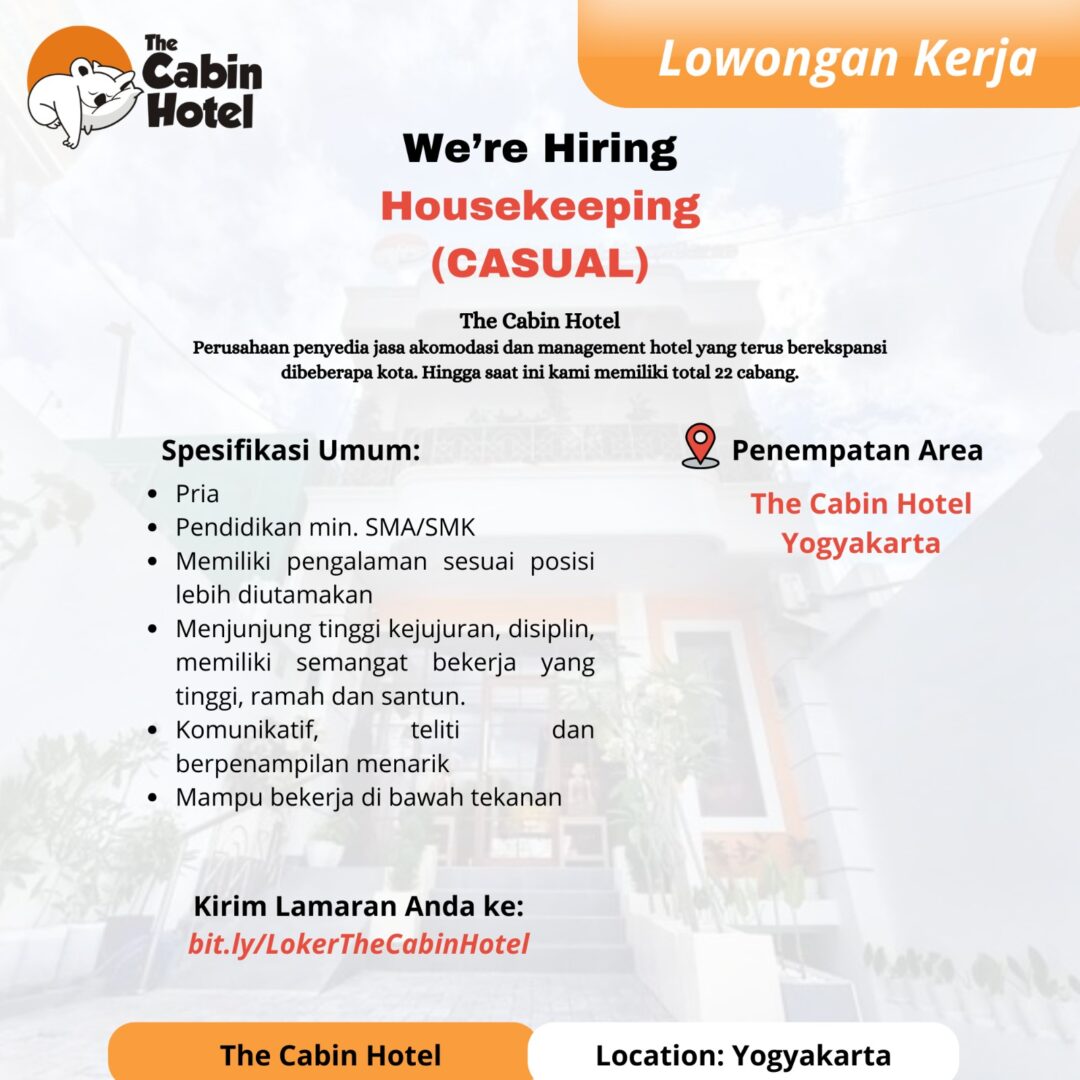 Lowongan Kerja Housekeeping Casual - Staff Gardener di The Cabin Hotel ...
