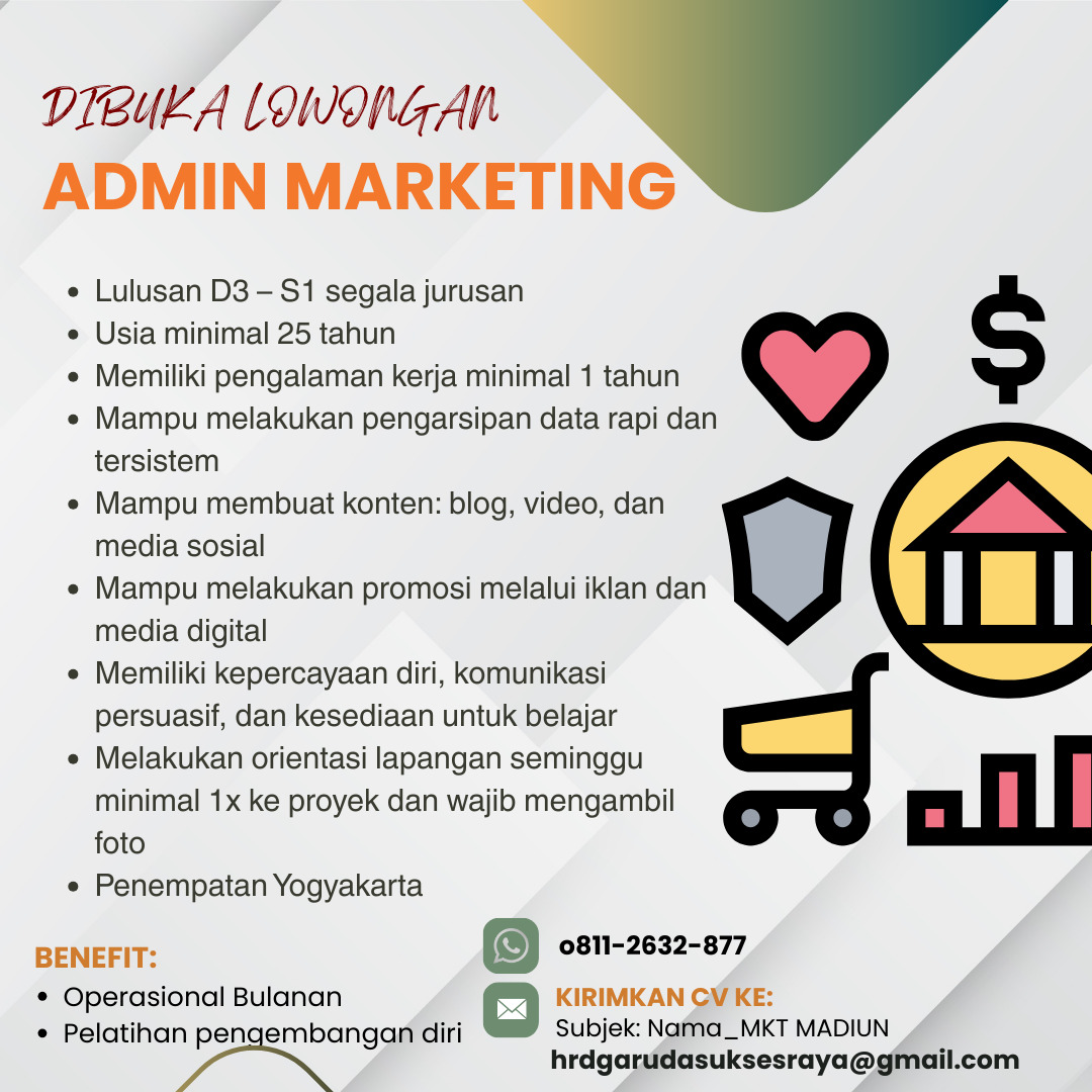 Lowongan Kerja Admin Marketing di PT. Garuda Sukses Raya - LokerJogja.ID