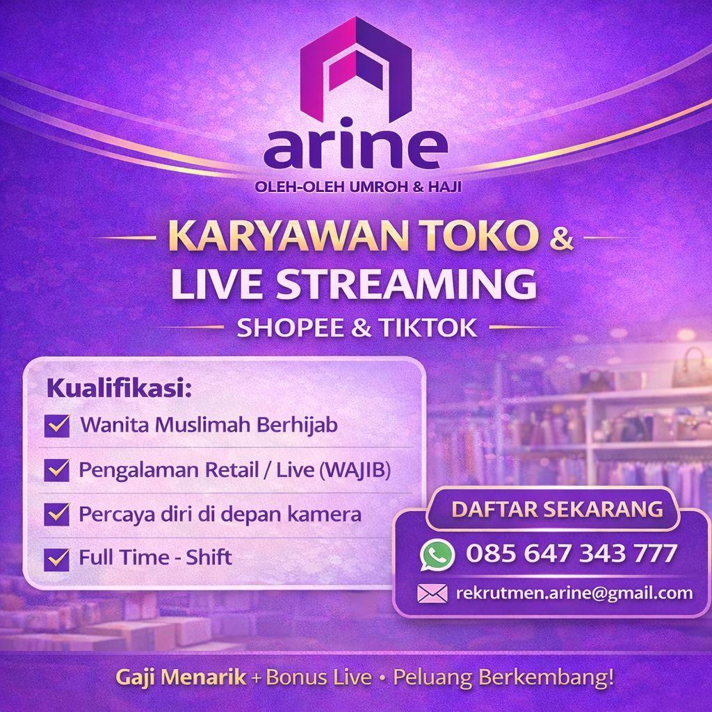 Lowongan Kerja Karyawan Toko & Live Streaming Shopee & Tiktok di Toko ...