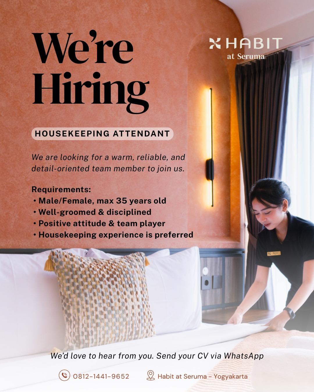 Lowongan Kerja Housekeeping Attendant - Freelance Content Creator di ...