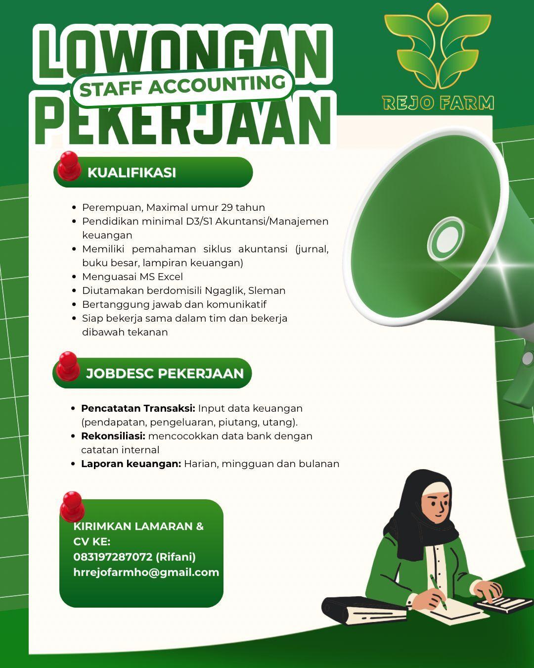 Rejo Farm Lowongan Kerja Staff Accounting di Rejo Farm Integrated Farming ...