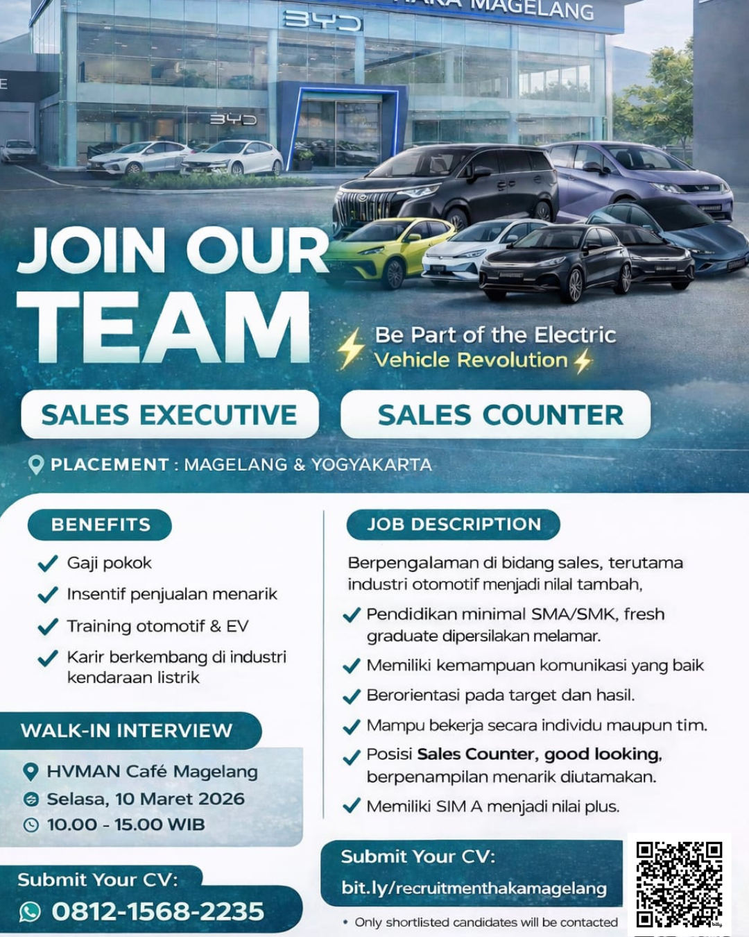 Lowongan Kerja Sales Executive - Sales Counter di BYD Haka Magelang ...