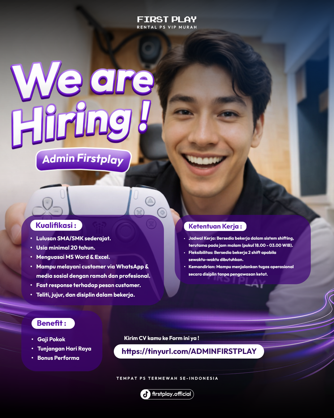 Lowongan Kerja Admin Playstation di Firstplay Jogja (Chapter 1 ...