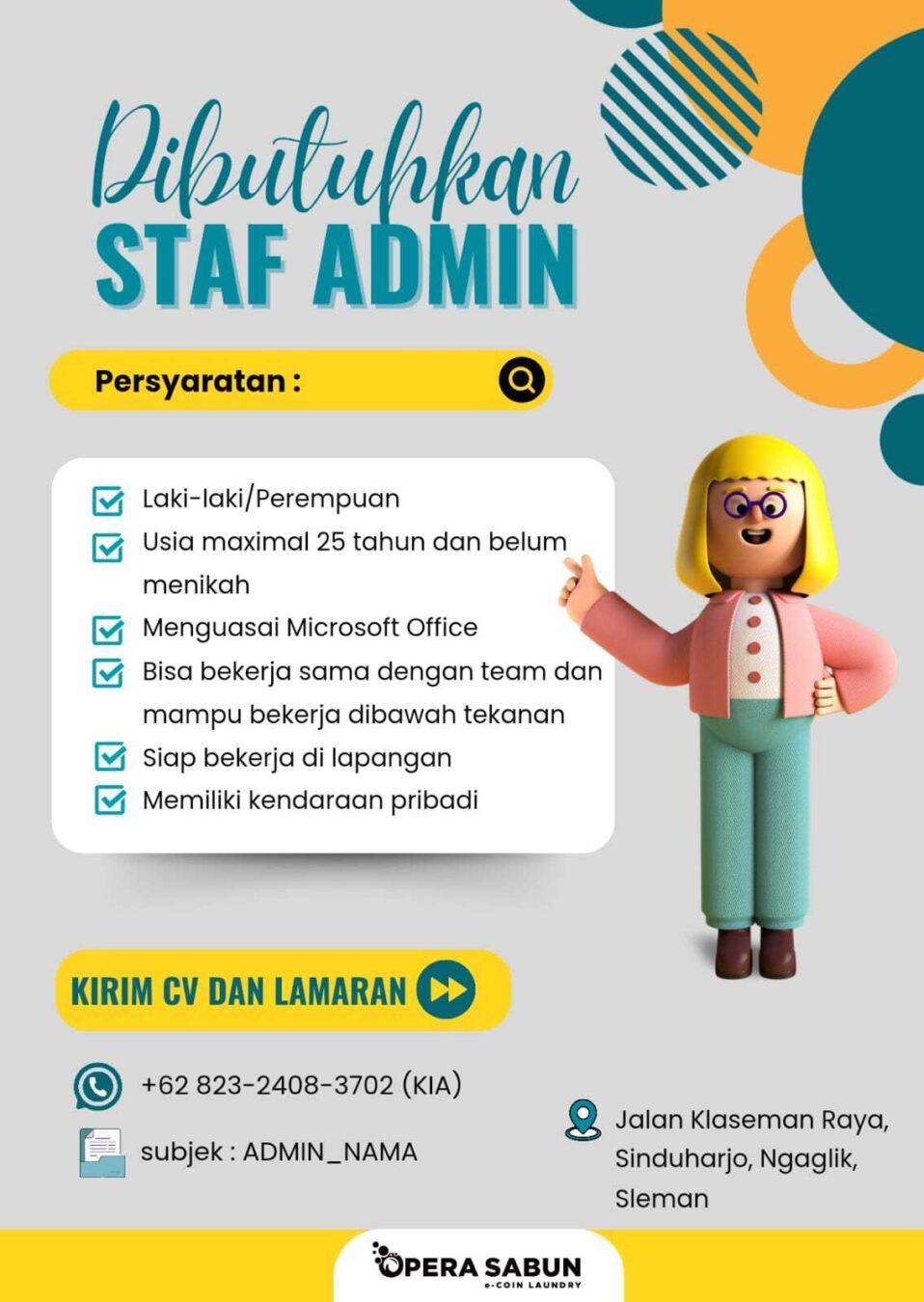 Lowongan Kerja Staf Admin di PT. Opera Sabun - LokerJogja.ID