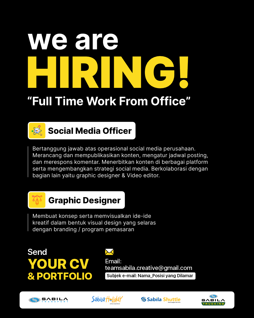 Lowongan Kerja Social Media Officer - Graphic Designer di Sabila Group ...
