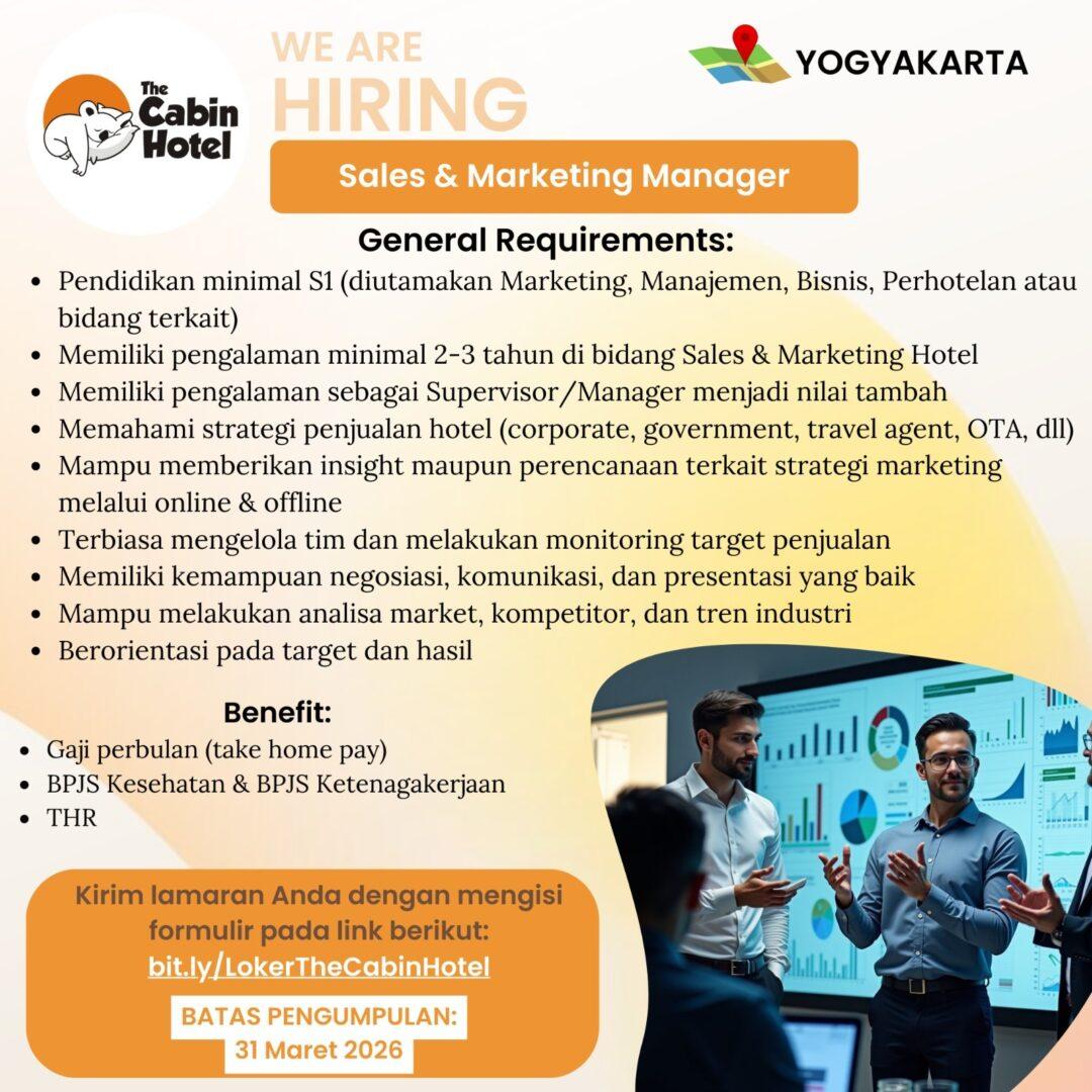Lowongan Kerja Sales & Marketing Manager - Front Desk Agent ...