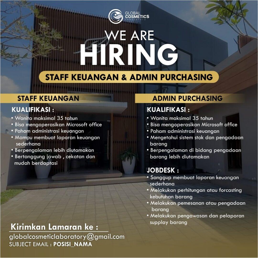 Lowongan Kerja Staff Keuangan - Admin Purchasing di Global Cosmetics ...