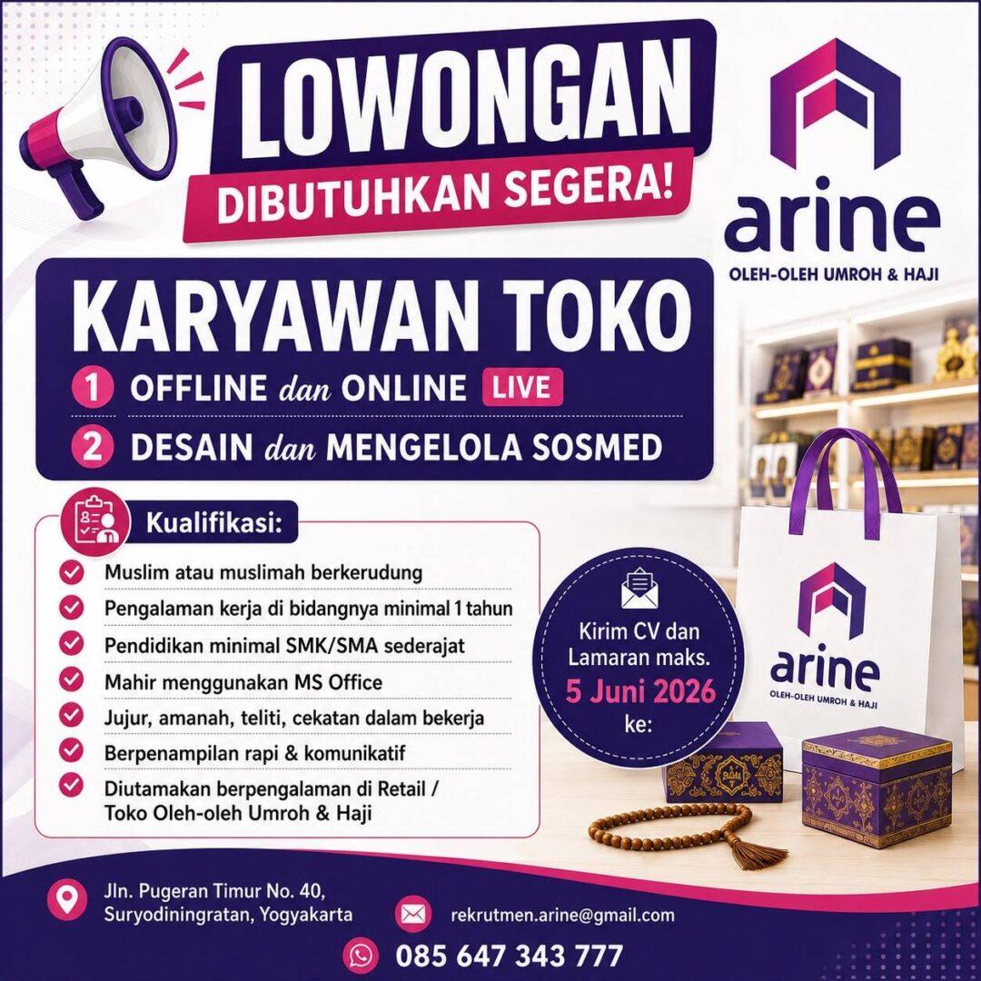Lowongan Kerja Penjaga Toko Offline dan Online - Desain dan Mengelola ...