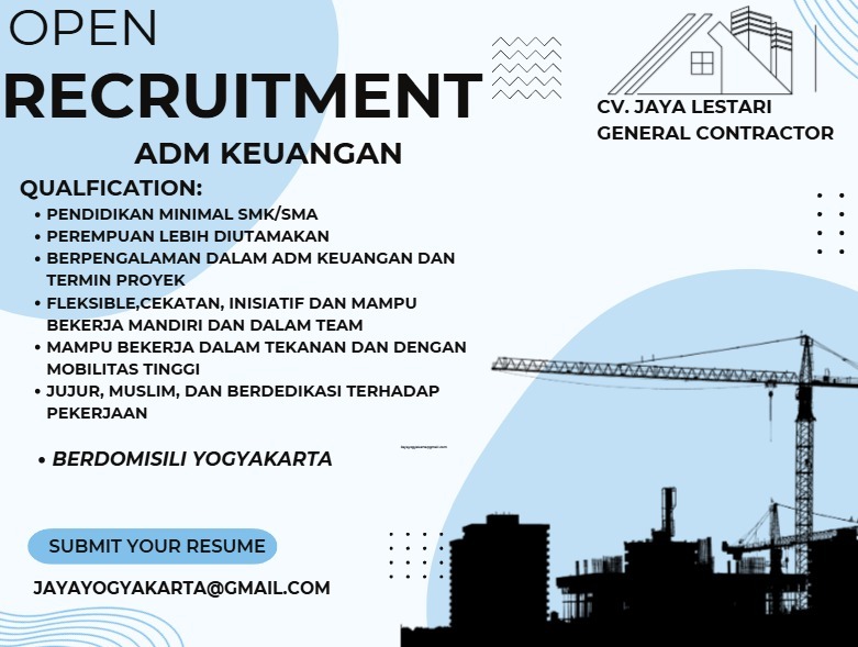 Lowongan Kerja Adm Keuangan di CV. Jaya Lestari - LokerJogja.ID