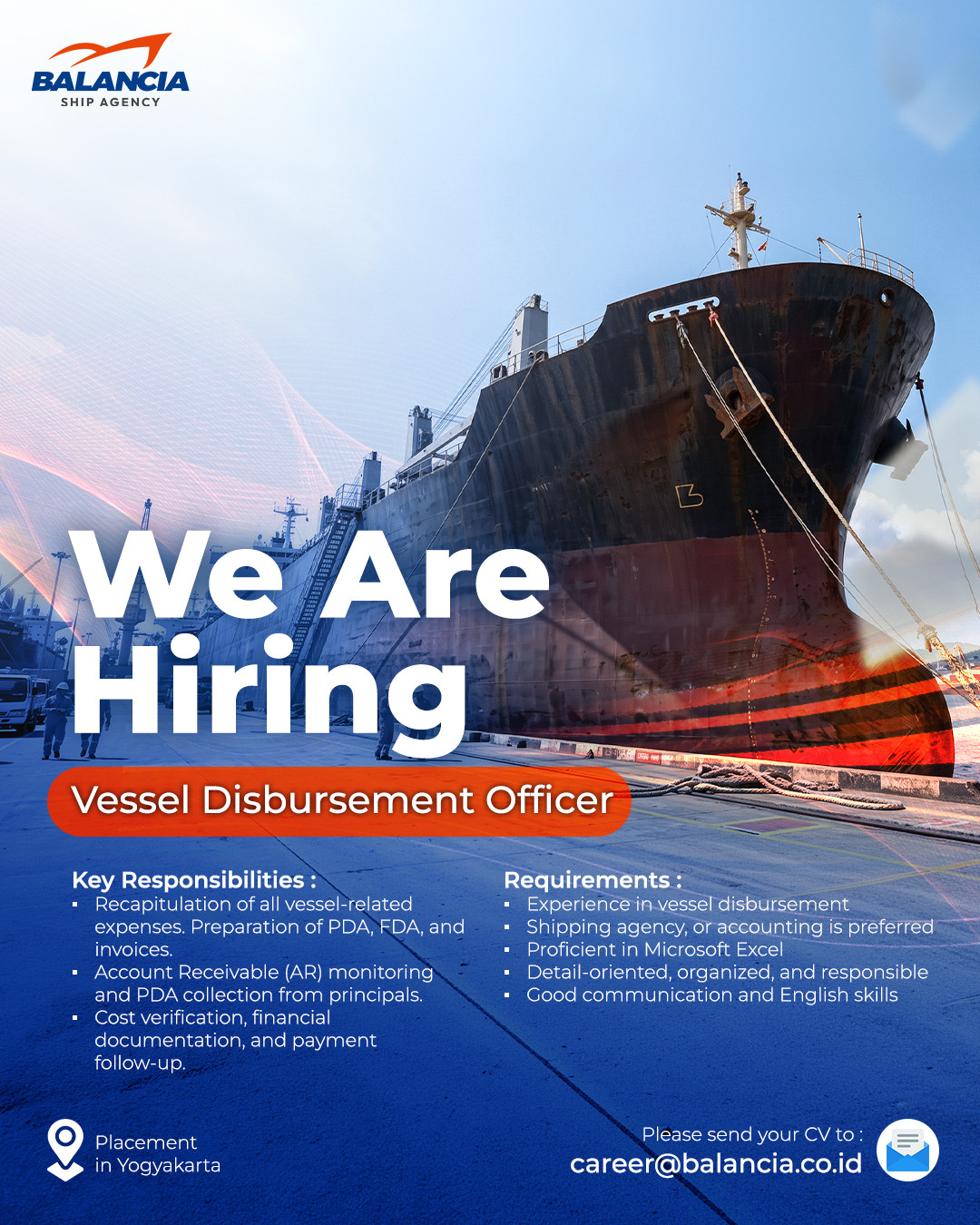 Lowongan Kerja Vessel Disbursement Officer di PT. Balancia Sukses ...