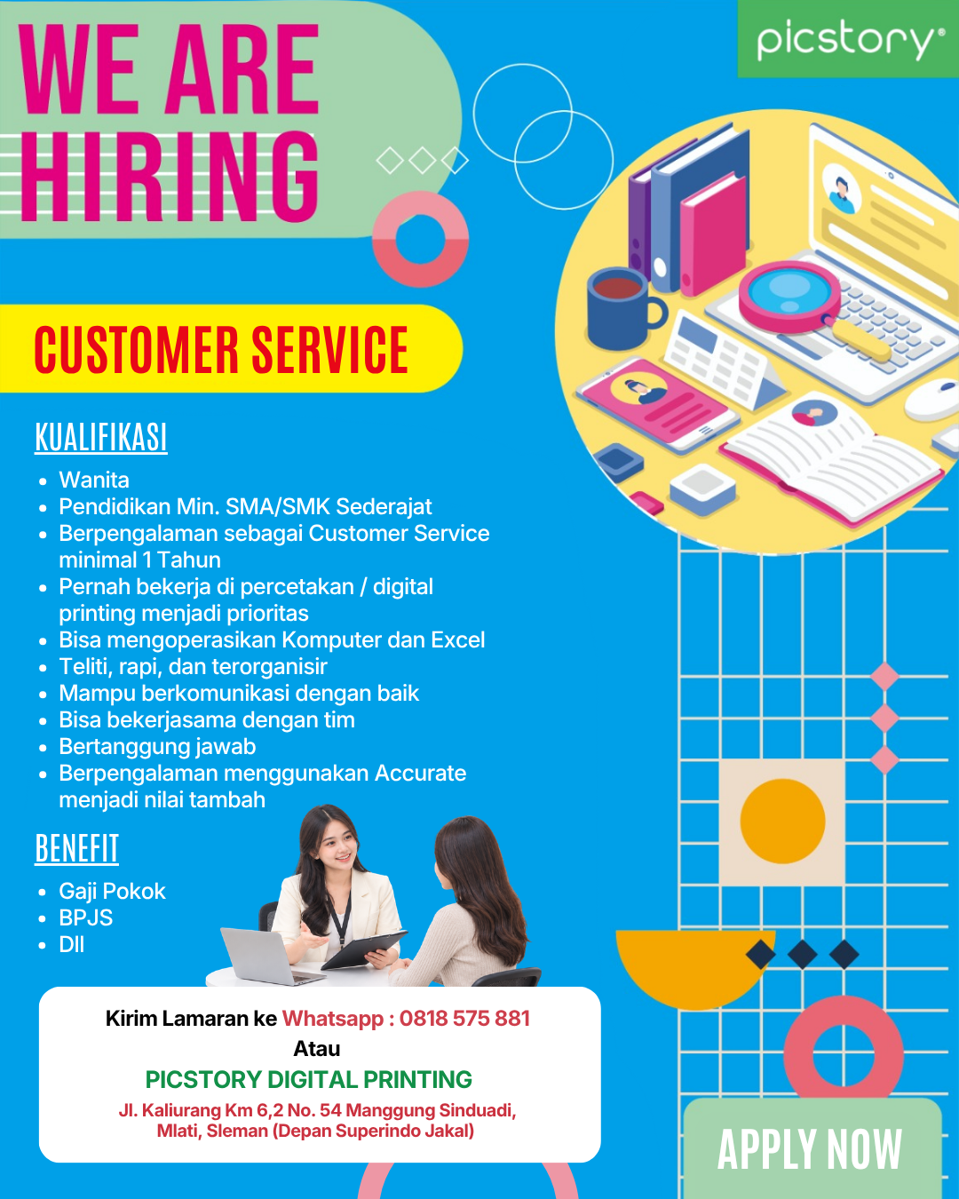Priensing Lowongan Kerja Customer Service di Picstory Digital Printing ...